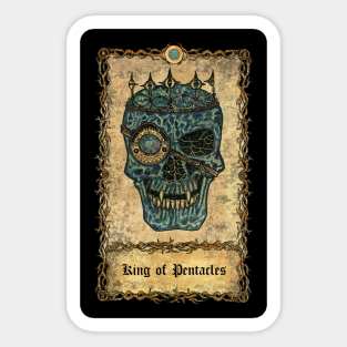 King Of pentacles. Eternal Bones Tarot Design (Colorful Sticker